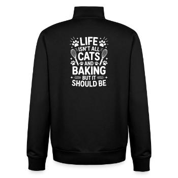 Pâtisserie Dire Chats Drôle Pâtisserie Cadeau - Sweat zippé unisexe en coton bio Stanley/Stella - noir - Dos - AI Model Male 185 light (185cm)
