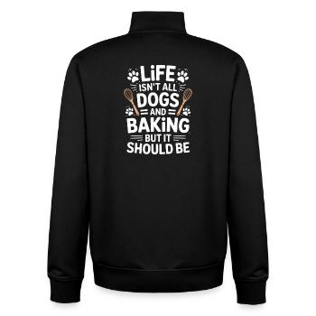 Pâtisserie Dire Chiens Drôle Pâtisserie Cadeau - Sweat zippé unisexe en coton bio Stanley/Stella - noir - Dos - AI Model Male 185 light (185cm)