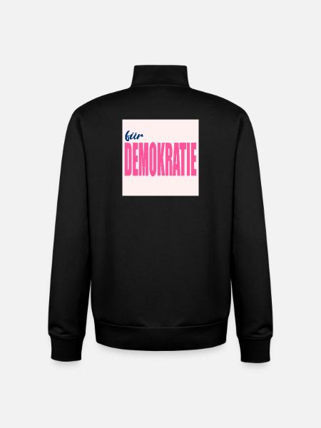 VALUES FOR DEMOCRACY - Unisex Organic Zip Sweatshirt by Stanley/Stella - black