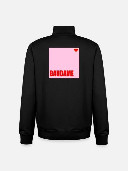 CLIENT BAUDAME HAUSBAU HERZ - Unisex Organic Zip Sweatshirt by Stanley/Stella - black