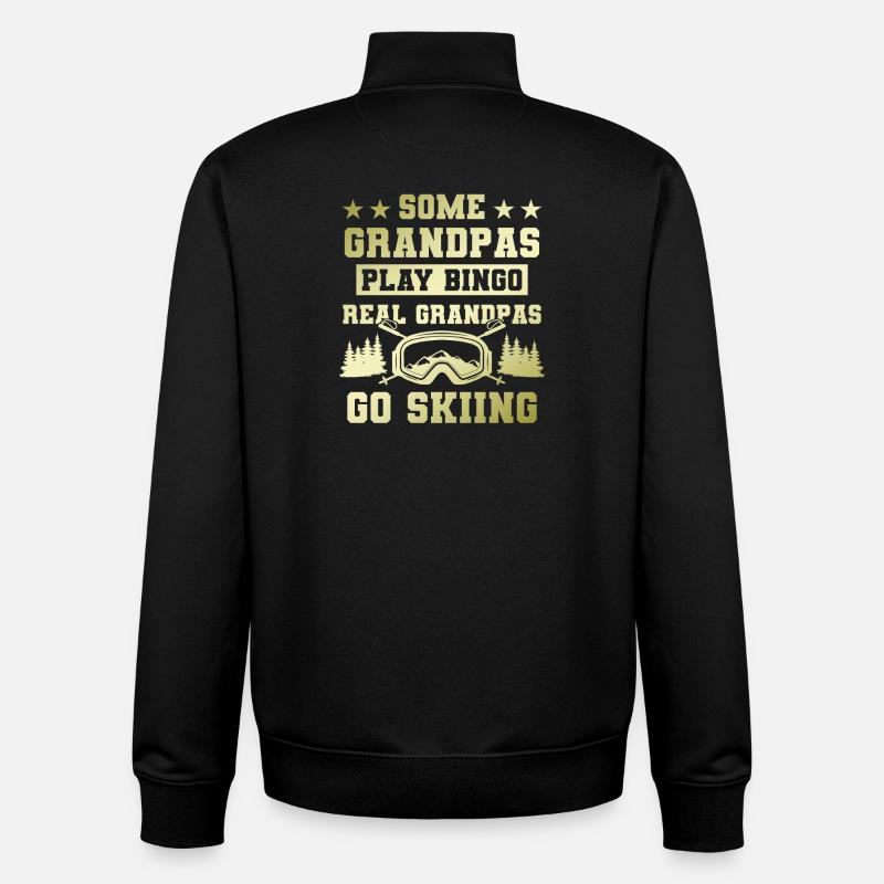 Großvater ski spruch - Unisex Organic Zip Sweatshirt von Stanley/Stella - Schwarz