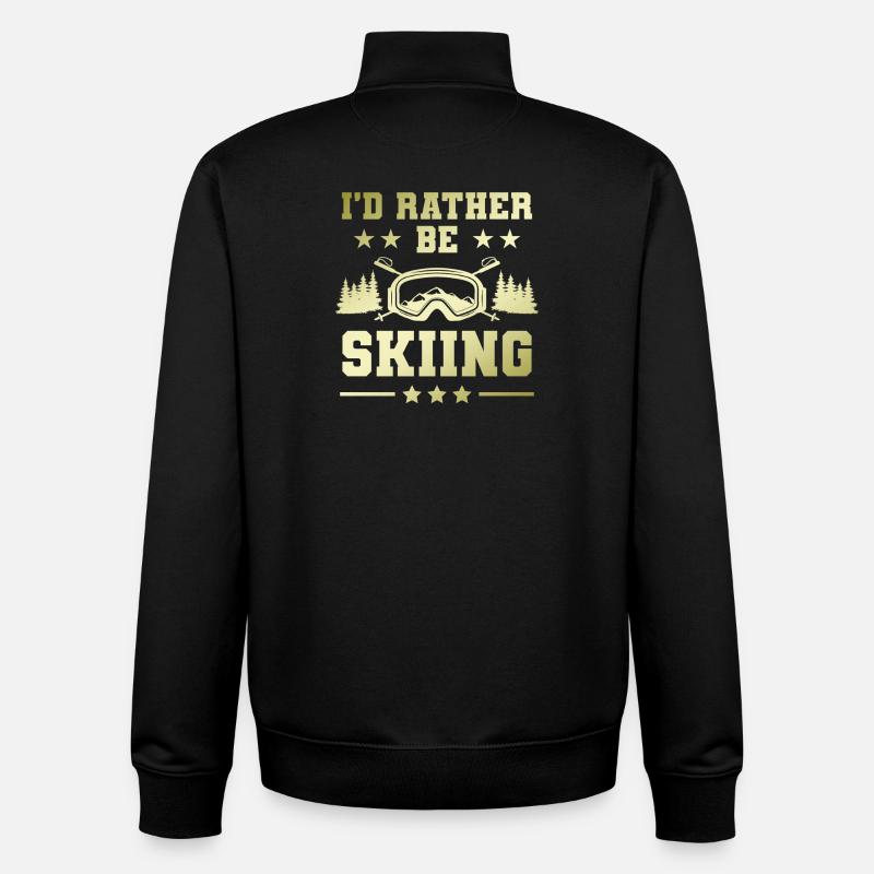 Ski Skiing - Sweat zippé unisexe en coton bio Stanley/Stella - noir