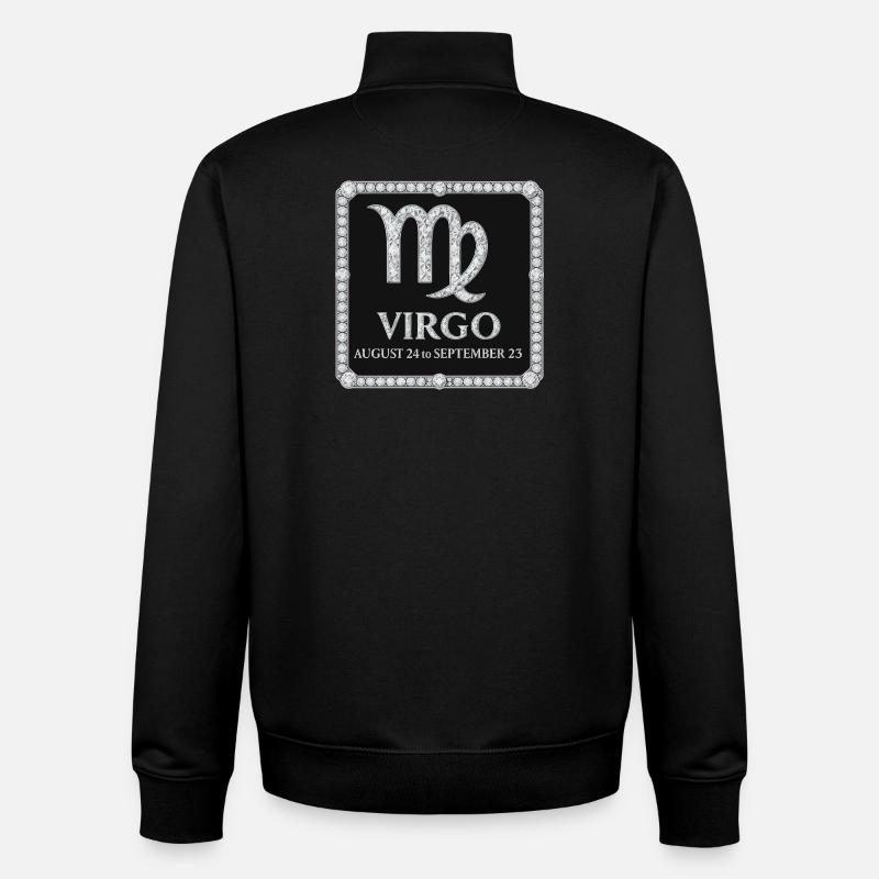 Signe du zodiaque Vierge - Sweat zippé unisexe en coton bio Stanley/Stella - noir