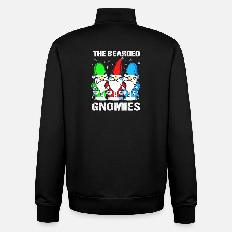 Gnome Bart - Sweat zippé unisexe en coton bio Stanley/Stella - noir
