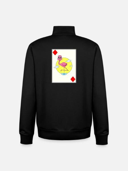 Flamingo Poker Poker Kortspil - Stanley/Stella unisex sweatshirt med lynlås i økologisk - sort