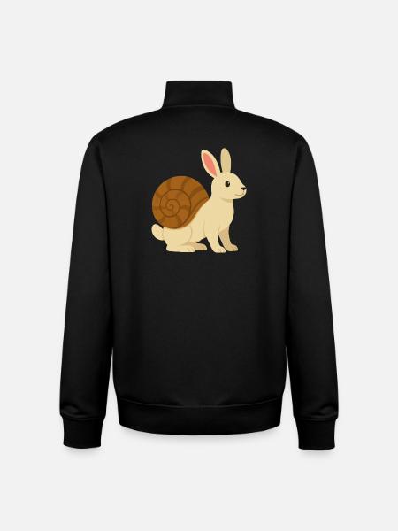 Cute Snail Rabbit - Unisex Organic Zip Sweatshirt by Stanley/Stella - black