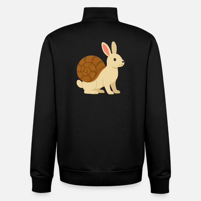 Cute Snail Rabbit - Unisex Organic Zip Sweatshirt by Stanley/Stella - black
