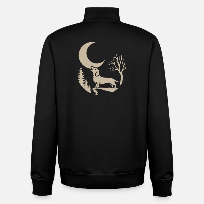 qui hurle avec le teckel - Sweat zippé unisexe en coton bio Stanley/Stella - noir