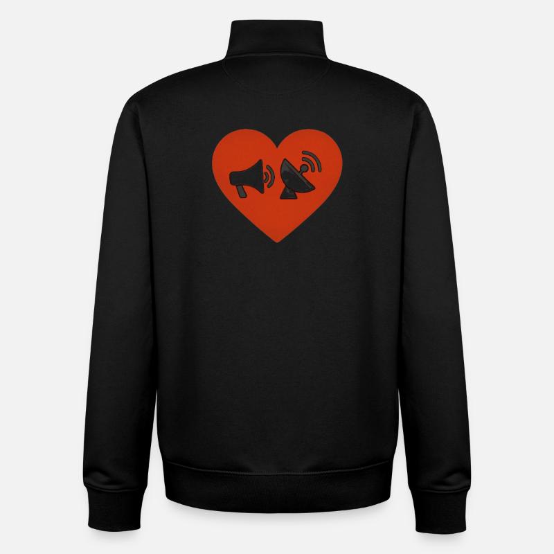 Au cœur de la communication - Sweat zippé unisexe en coton bio Stanley/Stella - noir