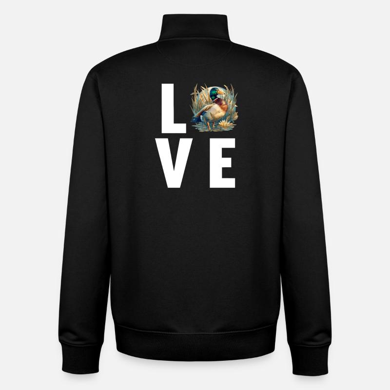 Ducks Duck - Unisex Organic Zip Sweatshirt by Stanley/Stella - black