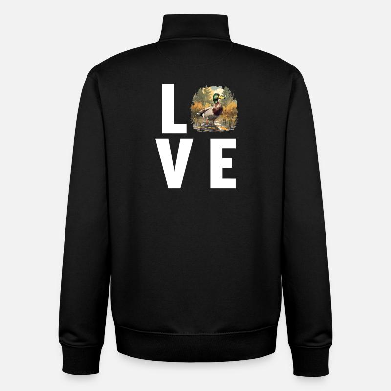 Canards Canard - Sweat zippé unisexe en coton bio Stanley/Stella - noir