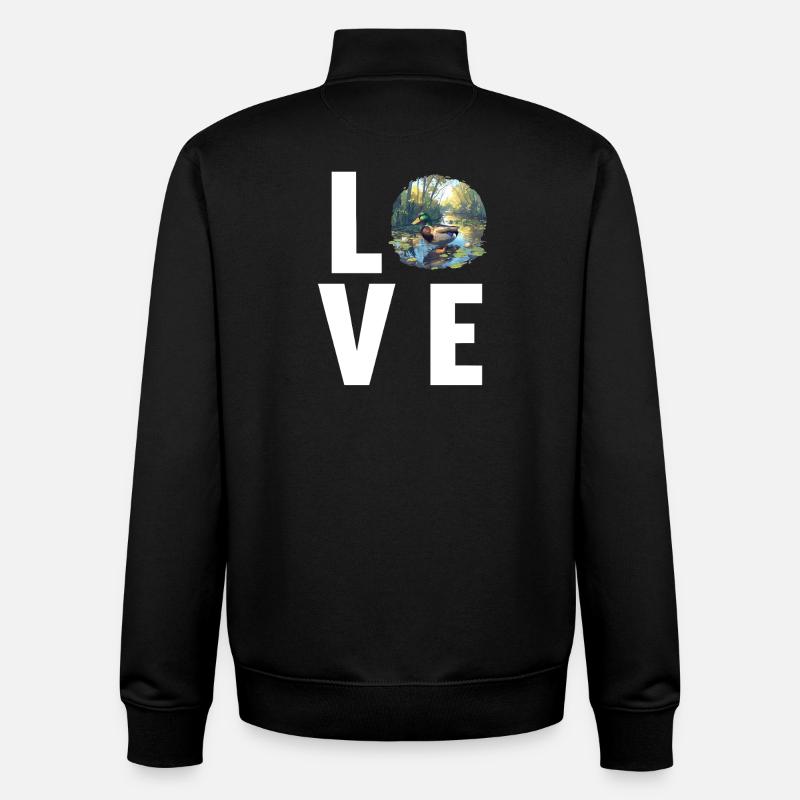 Ducks Duck - Unisex Organic Zip Sweatshirt by Stanley/Stella - black