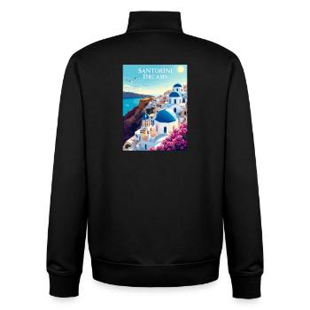 Santorini Träume - Unisex Organic Zip Sweatshirt von Stanley/Stella - Schwarz - Hinten - AI Model Male 185 light (185cm)