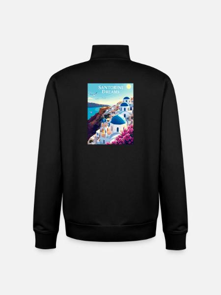 Santorini Dreams - Unisex Organic Zip Sweatshirt by Stanley/Stella - black