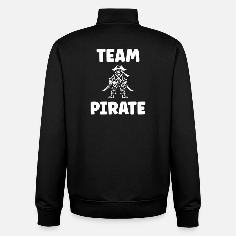 Equipe Pirate Silhouette - Sweat zippé unisexe en coton bio Stanley/Stella - noir