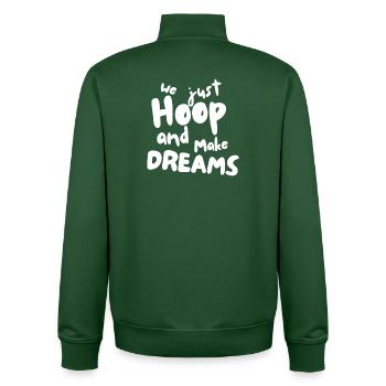 Nous faisons du cerceau et faisons des rêves - Sweat zippé unisexe en coton bio Stanley/Stella - vert bouteille - Dos - AI Model Male 185 dark (185cm)
