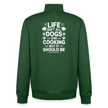 Cuisine Dire Chiens Drôle Pâtisserie Cadeau - Sweat zippé unisexe en coton bio Stanley/Stella - vert bouteille - Dos - AI Model Male 185 dark (185cm)