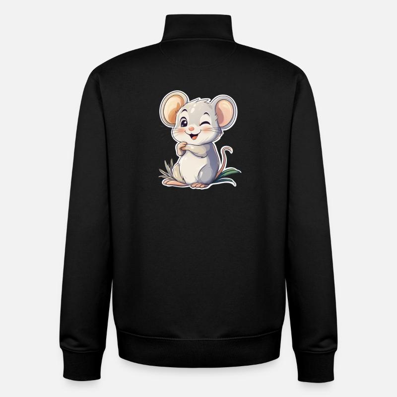 mouse - Unisex Organic Zip Sweatshirt by Stanley/Stella - black