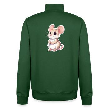 Maus - Unisex Organic Zip Sweatshirt von Stanley/Stella - Flaschengrün - Hinten - AI Model Male 185 dark (185cm)