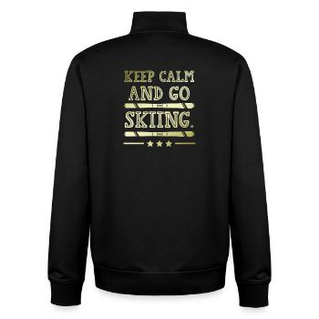 Keep calm ski - Unisex Organic Zip Sweatshirt von Stanley/Stella - Schwarz - Hinten - AI Model Male 185 light (185cm)