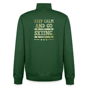 Keep calm ski - Unisex Organic Zip Sweatshirt by Stanley/Stella - bottle green - Back - AI Model Male 185 dark (185cm)