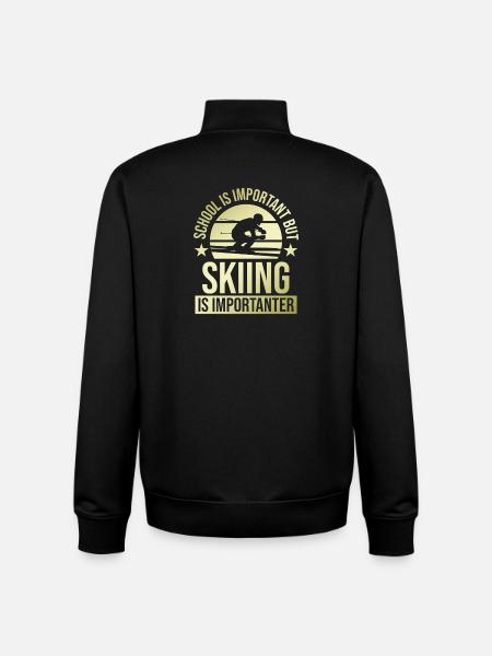 schule wichtig ski wichtiger - Unisex Organic Zip Sweatshirt von Stanley/Stella - Schwarz