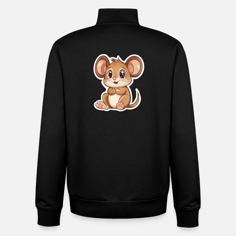 souris - Sweat zippé unisexe en coton bio Stanley/Stella - noir