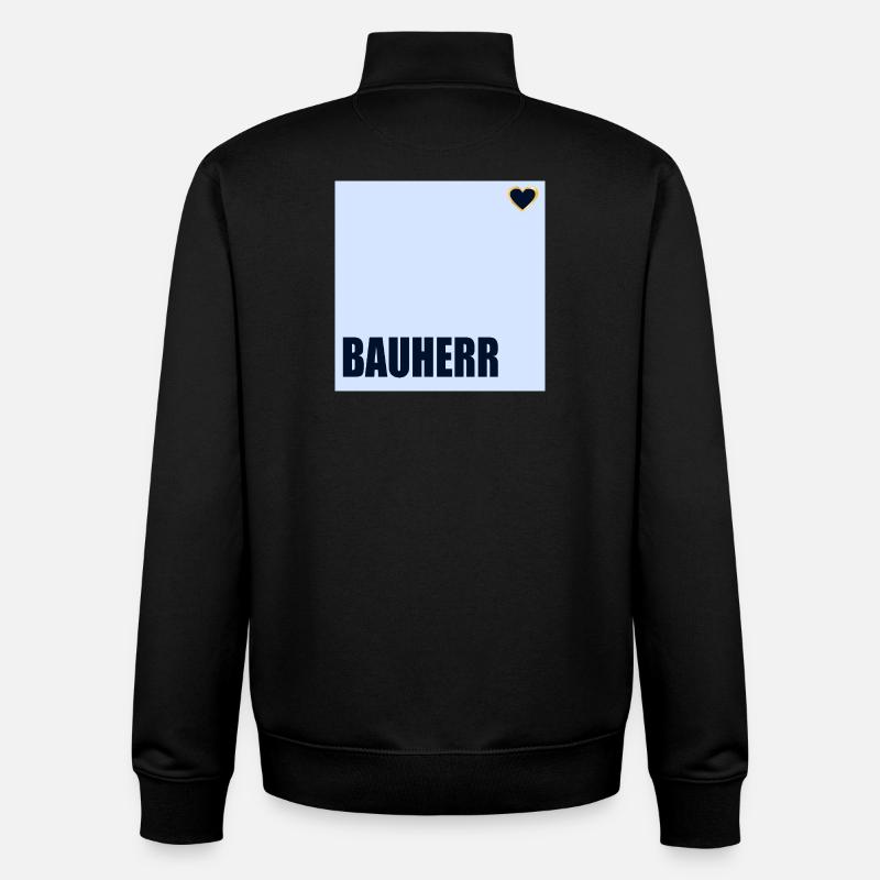 HOUSE CONSTRUCTION BUILDER HERZ - Unisex Organic Zip Sweatshirt by Stanley/Stella - black