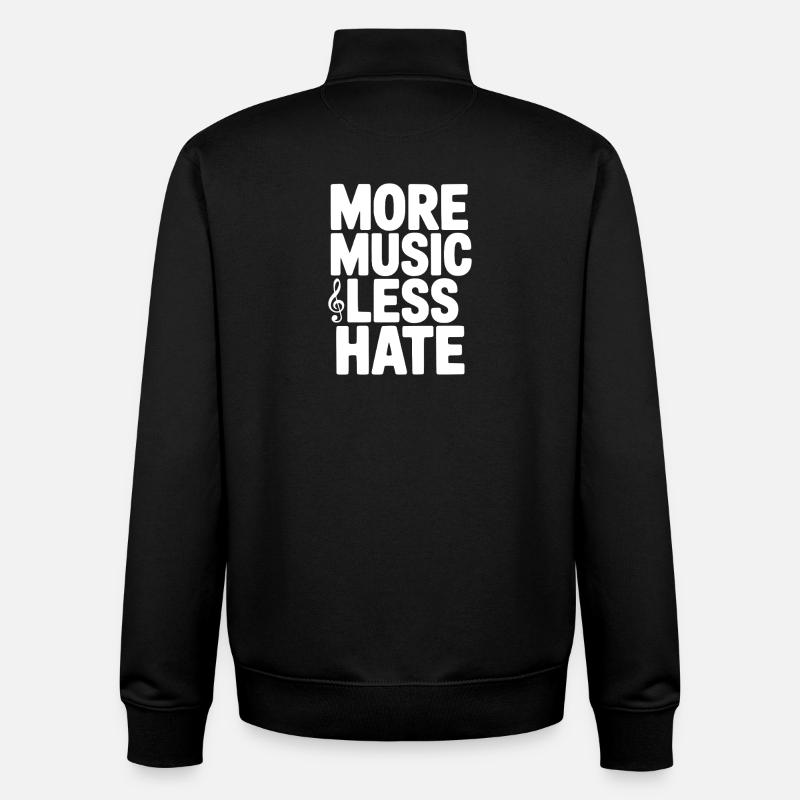 More Music Less Hate - Unisex Organic Zip Sweatshirt by Stanley/Stella - black