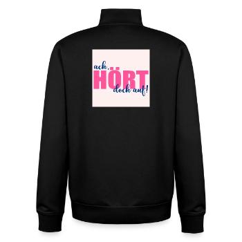 AUFHÖREN SPRÜCHE - Unisex Organic Zip Sweatshirt von Stanley/Stella - Schwarz - Hinten - AI Model Male 185 light (185cm)