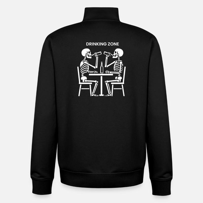 Zone d’abreuvement des squelettes - Sweat zippé unisexe en coton bio Stanley/Stella - noir