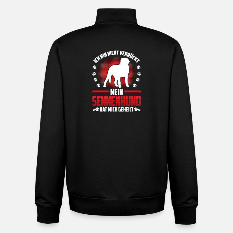 Bouvier Heals Me Bouvier Suisse - Sweat zippé unisexe en coton bio Stanley/Stella - noir