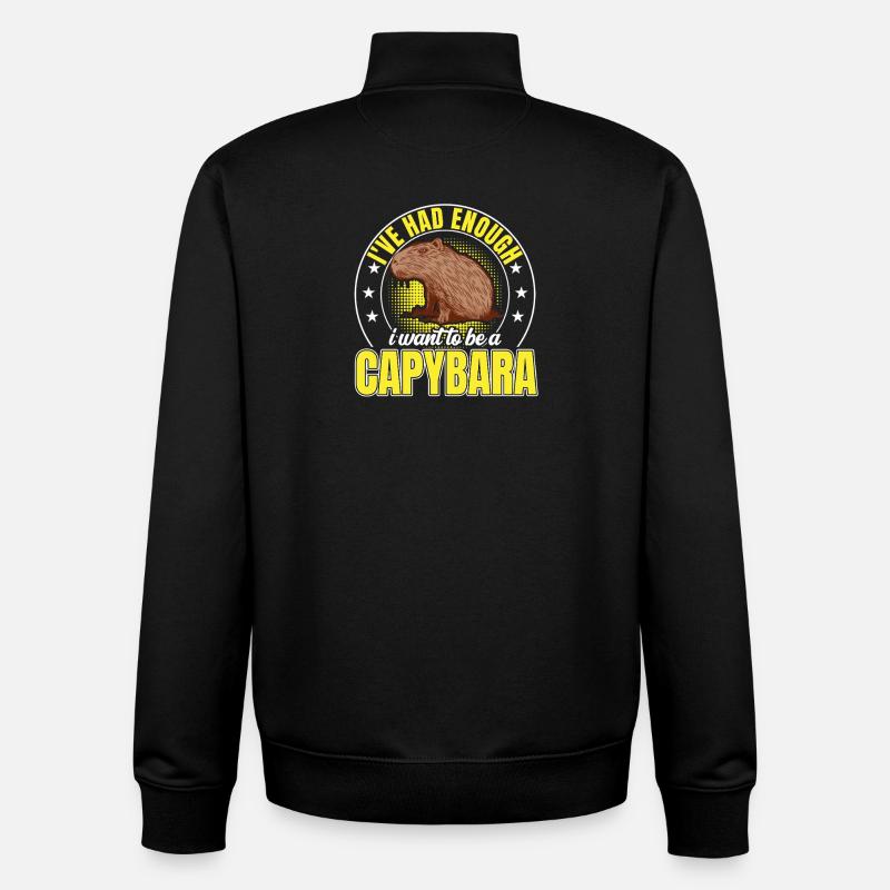 Capybara has enough capybara - Unisex Organic Zip Sweatshirt by Stanley/Stella - black