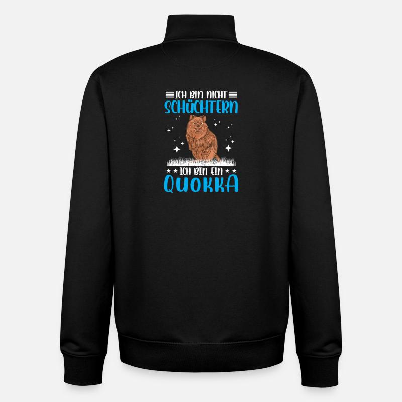 Quokka shy short-tailed kangaroo - Unisex Organic Zip Sweatshirt by Stanley/Stella - black