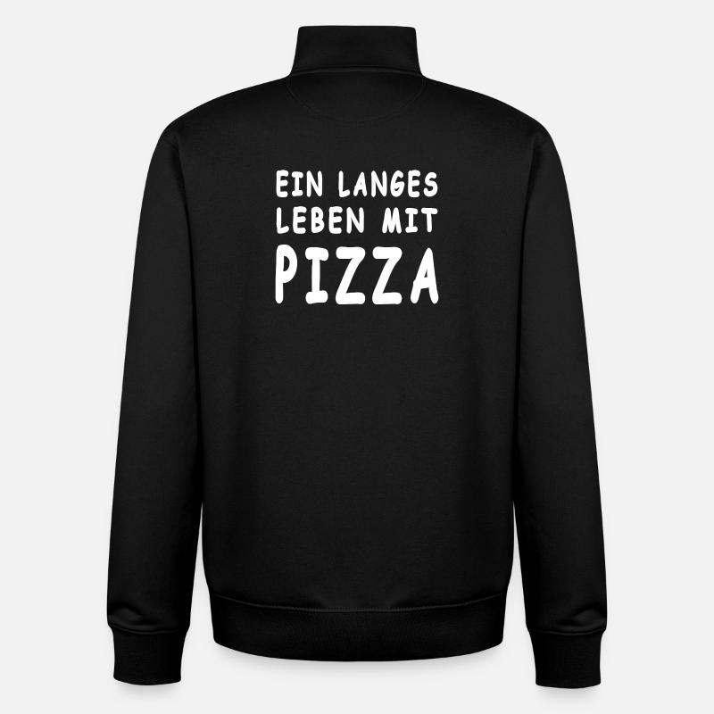 Pizza - Sweat zippé unisexe en coton bio Stanley/Stella - noir