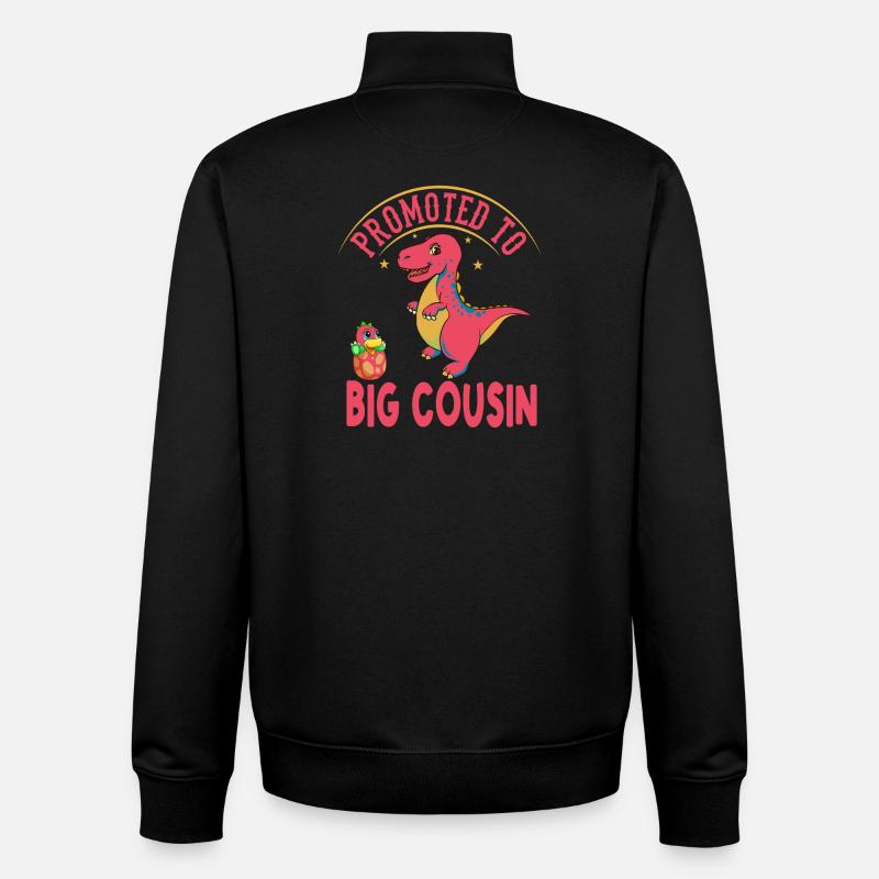 Befördert zum großen Cousin-T-Rex-Dinosaurier - Unisex Organic Zip Sweatshirt von Stanley/Stella - Schwarz