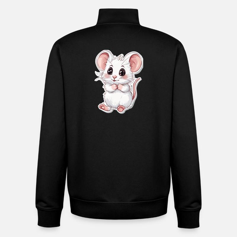 souris - Sweat zippé unisexe en coton bio Stanley/Stella - noir