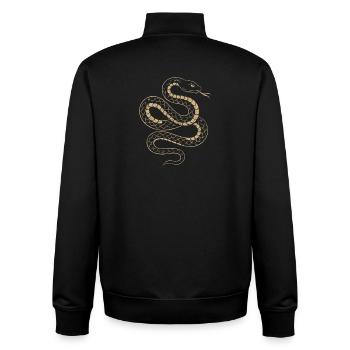 Golden Snake Net Pattern - Unisex Organic Zip Sweatshirt by Stanley/Stella - black - Back - AI Model Male 185 light (185cm)