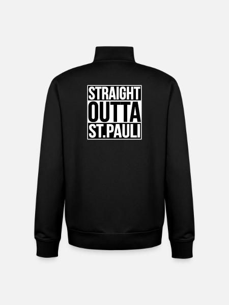 Straight Outta St Pauli HAMBURG - Unisex Organic Zip Sweatshirt by Stanley/Stella - black