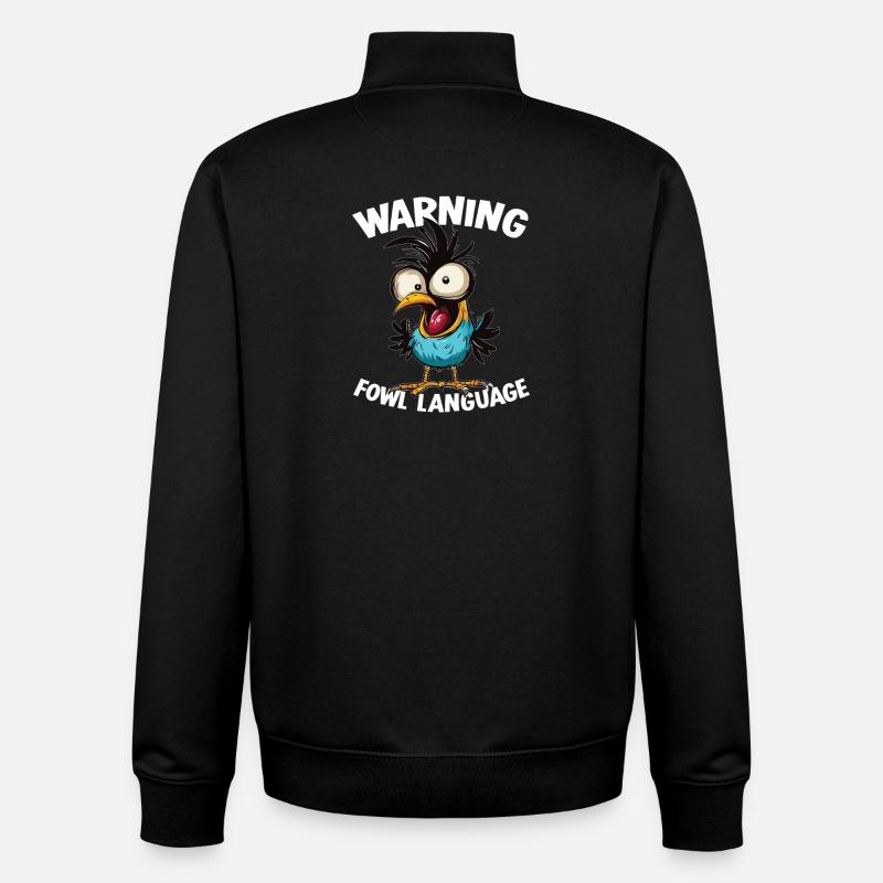 Warning_-_Fowl_Language_2 - Unisex Organic Zip Sweatshirt von Stanley/Stella - Schwarz