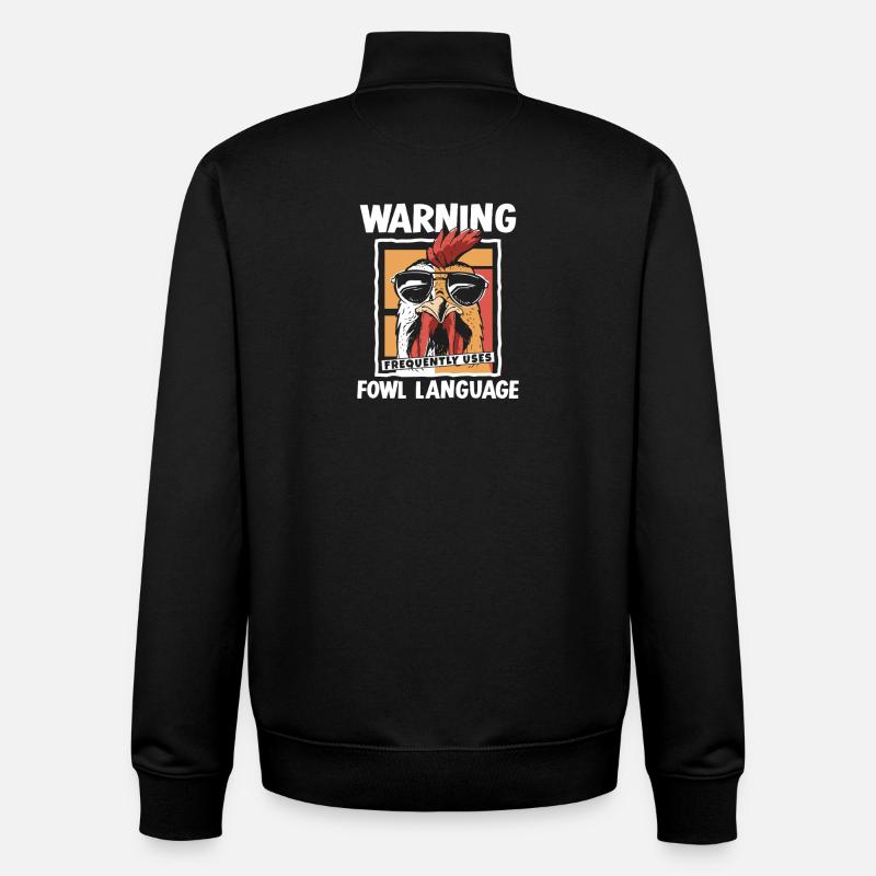 Warning_-_Fowl_Language - Unisex Organic Zip Sweatshirt von Stanley/Stella - Schwarz