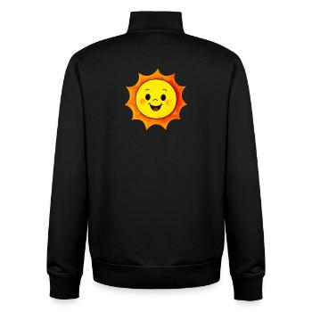 Fröhliche Cartoon Sonne – Lustiges Motiv für Kinde - Unisex Organic Zip Sweatshirt von Stanley/Stella - Schwarz - Hinten - AI Model Male 185 light (185cm)