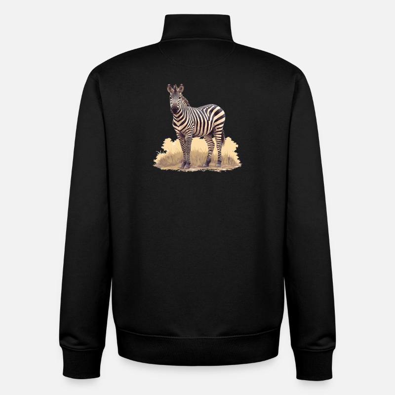 Zèbres Zèbre - Sweat zippé unisexe en coton bio Stanley/Stella - noir