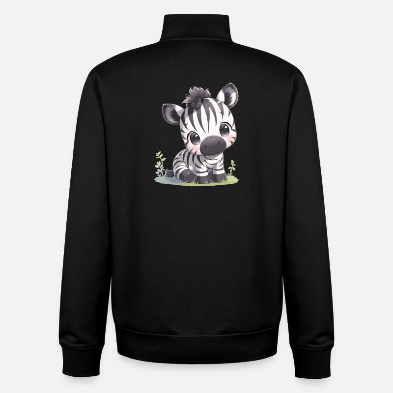 Zèbres Zèbre - Sweat zippé unisexe en coton bio Stanley/Stella - noir