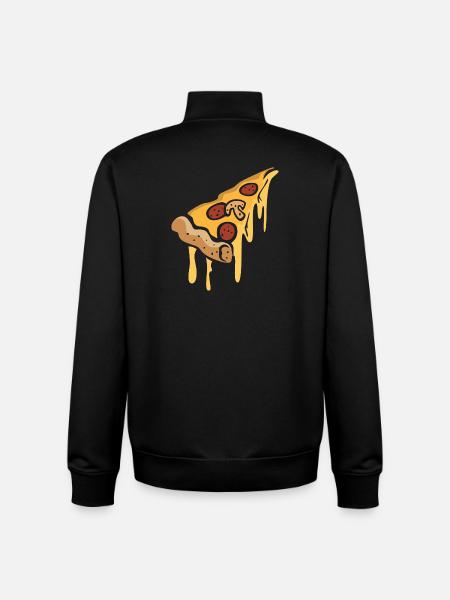 Soggy Pizza Cartoon Slice - Unisex Organic Zip Sweatshirt by Stanley/Stella - black