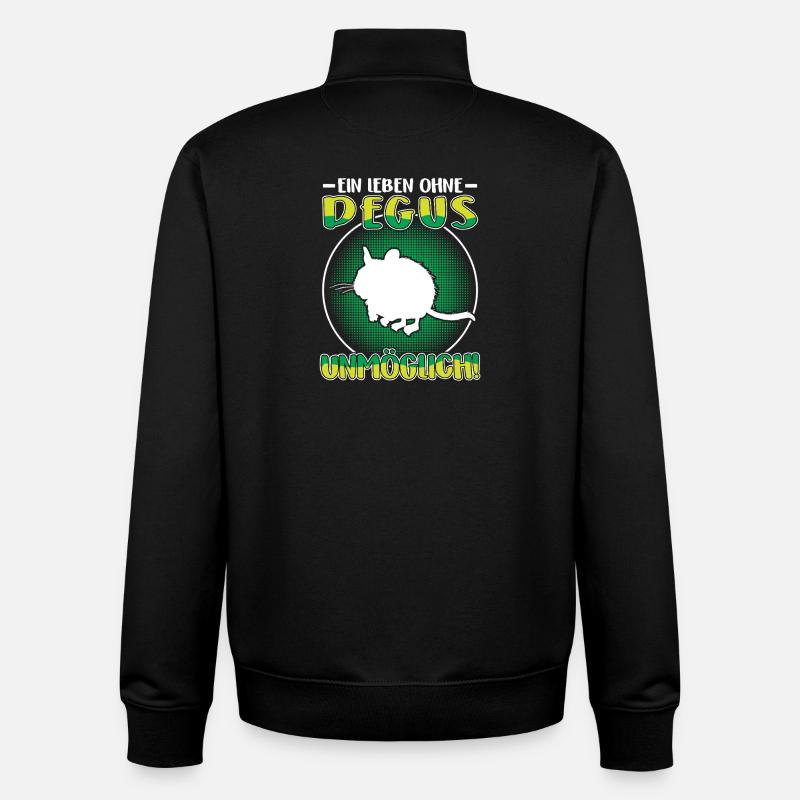 La vie sans octodon Octodonnon commun - Sweat zippé unisexe en coton bio Stanley/Stella - noir