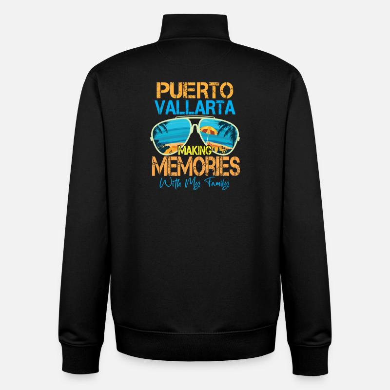 Puerto Vallarta crée des souvenirs - Sweat zippé unisexe en coton bio Stanley/Stella - noir