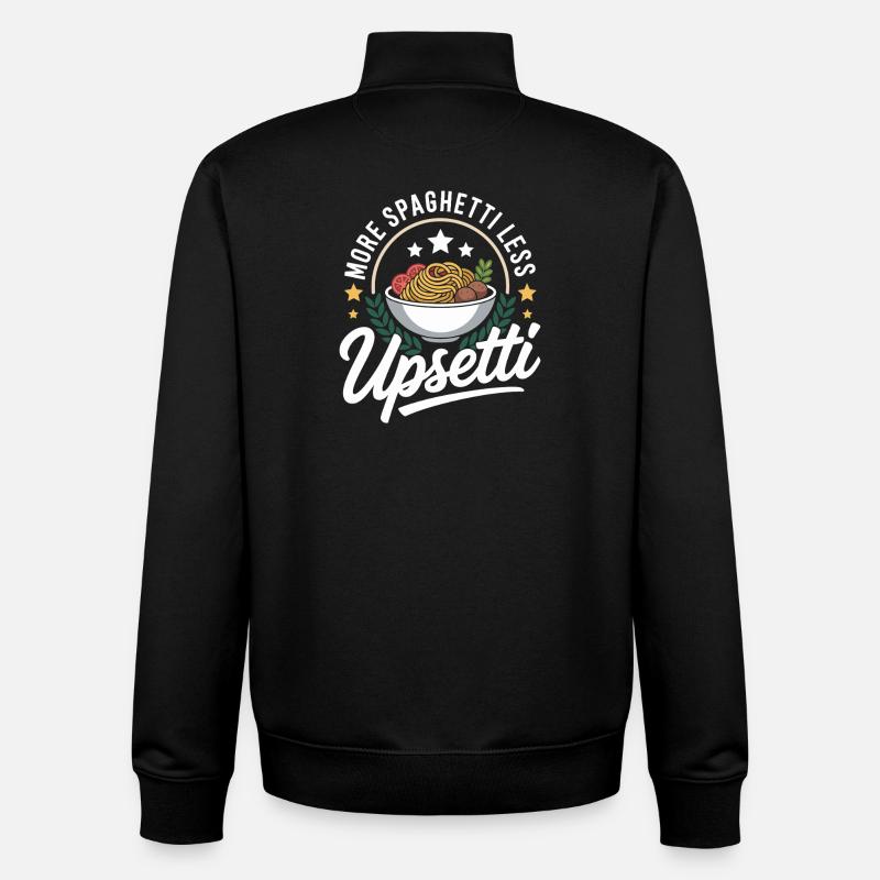 More spaghetti, less upsetti - Unisex Organic Zip Sweatshirt by Stanley/Stella - black