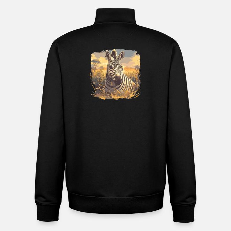 Zèbres Zèbre - Sweat zippé unisexe en coton bio Stanley/Stella - noir