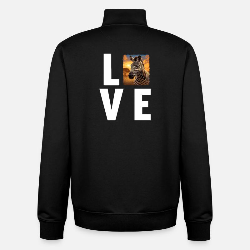 Zèbres Zèbre - Sweat zippé unisexe en coton bio Stanley/Stella - noir